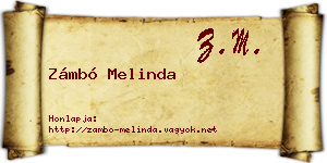 Zámbó Melinda névjegykártya